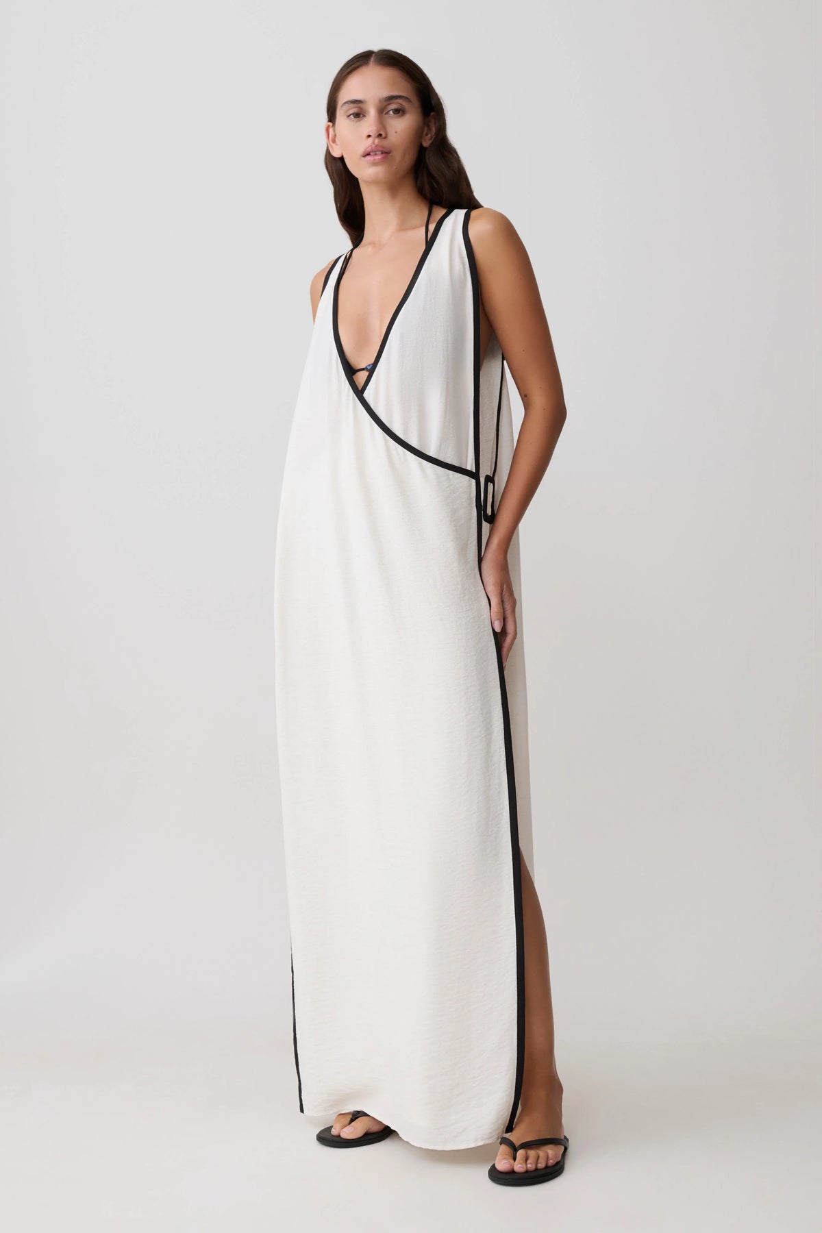 Arcadia Crossover Coverup Maxi Dress White