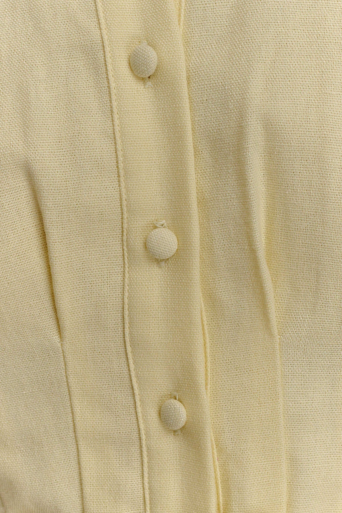 Aysha Buttoned Linen Mini Dress Lemon