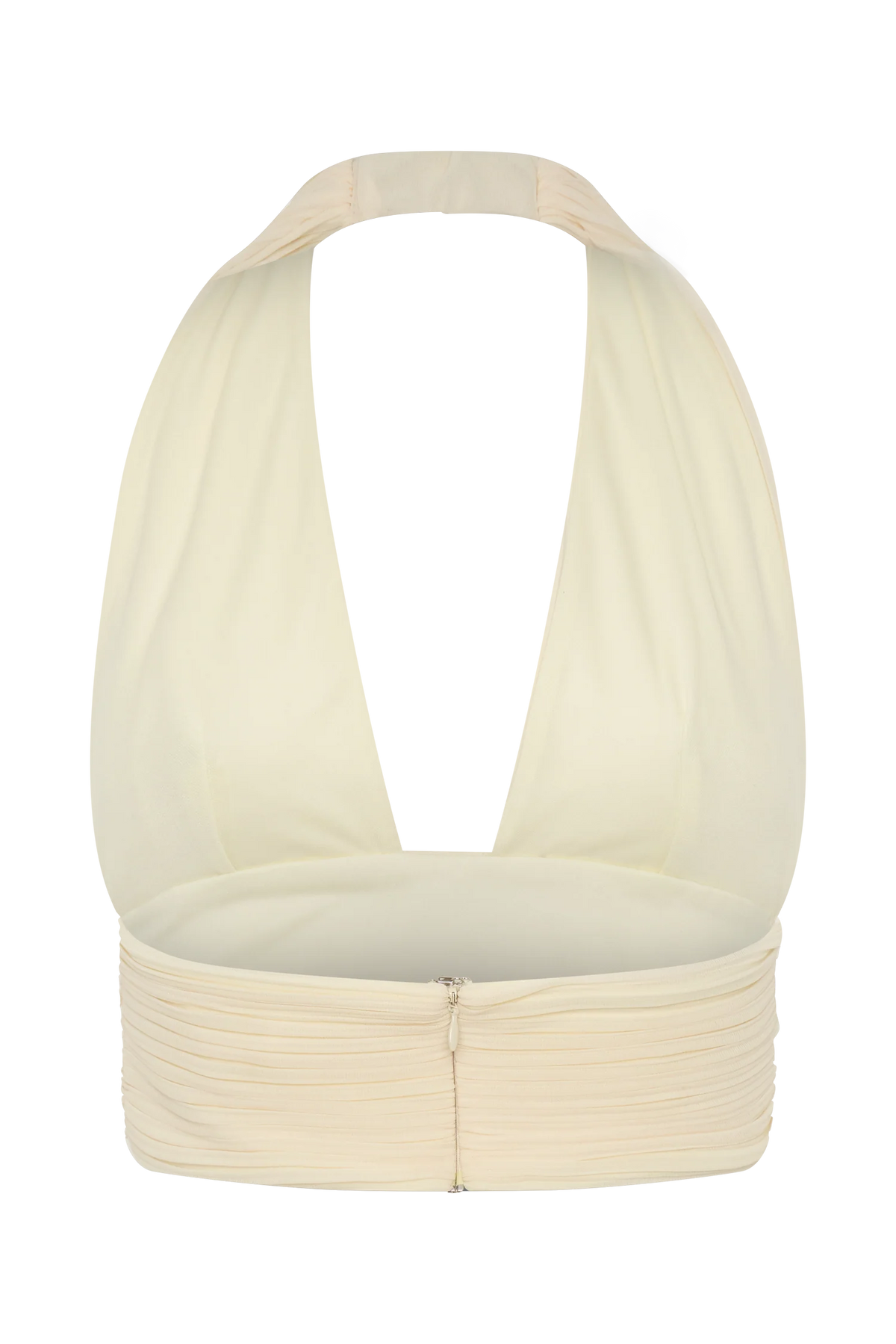 Amaris Sleeveless Plisse Halter Top Lemon