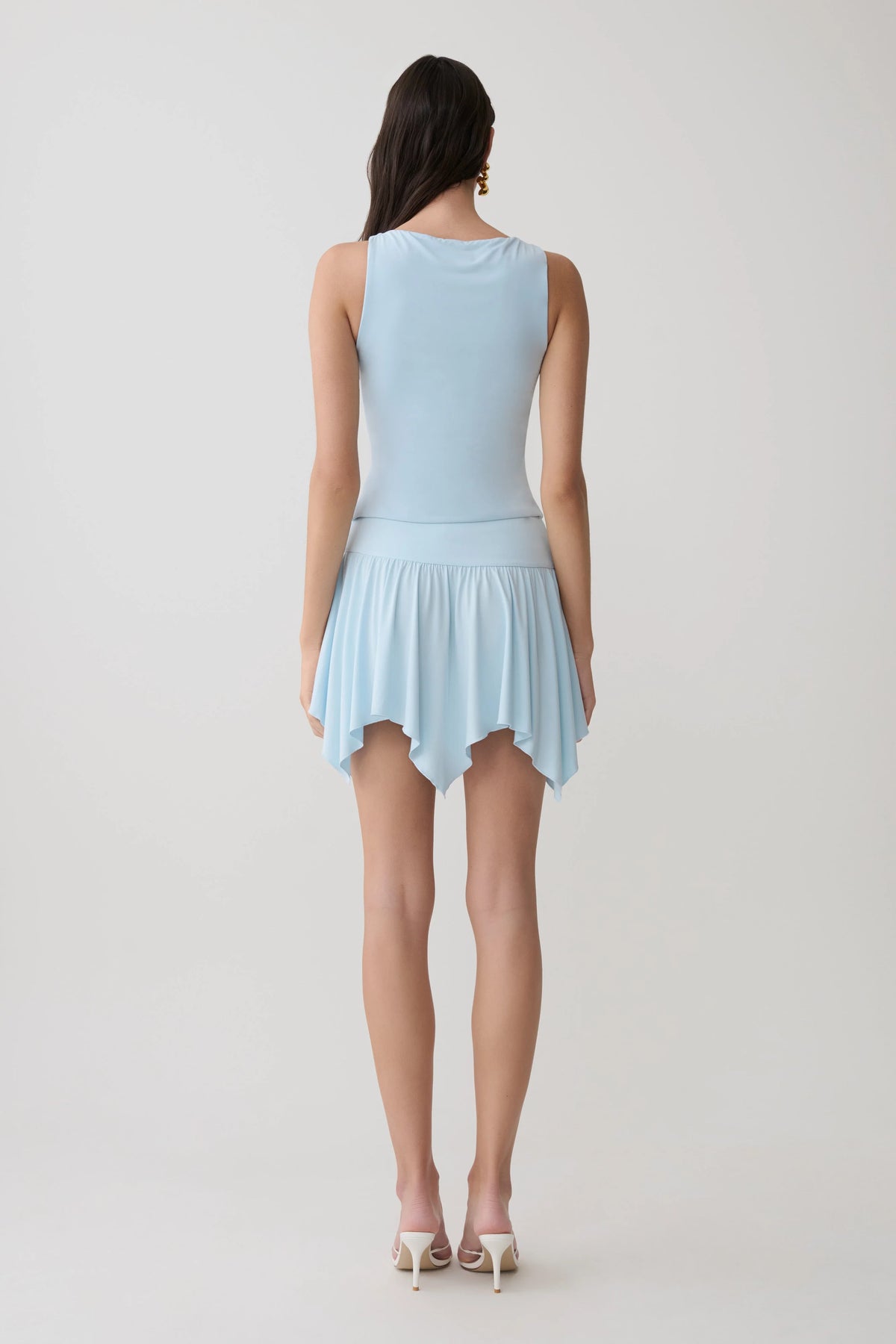 Ambrose Hankie Mini Skirt Pale Blue