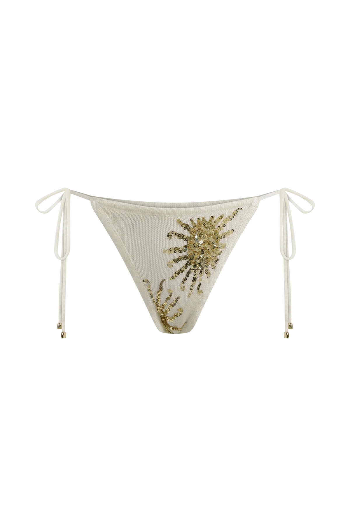 Huntleigh Crochet Bikini Bottom White Gold Sunshine Print