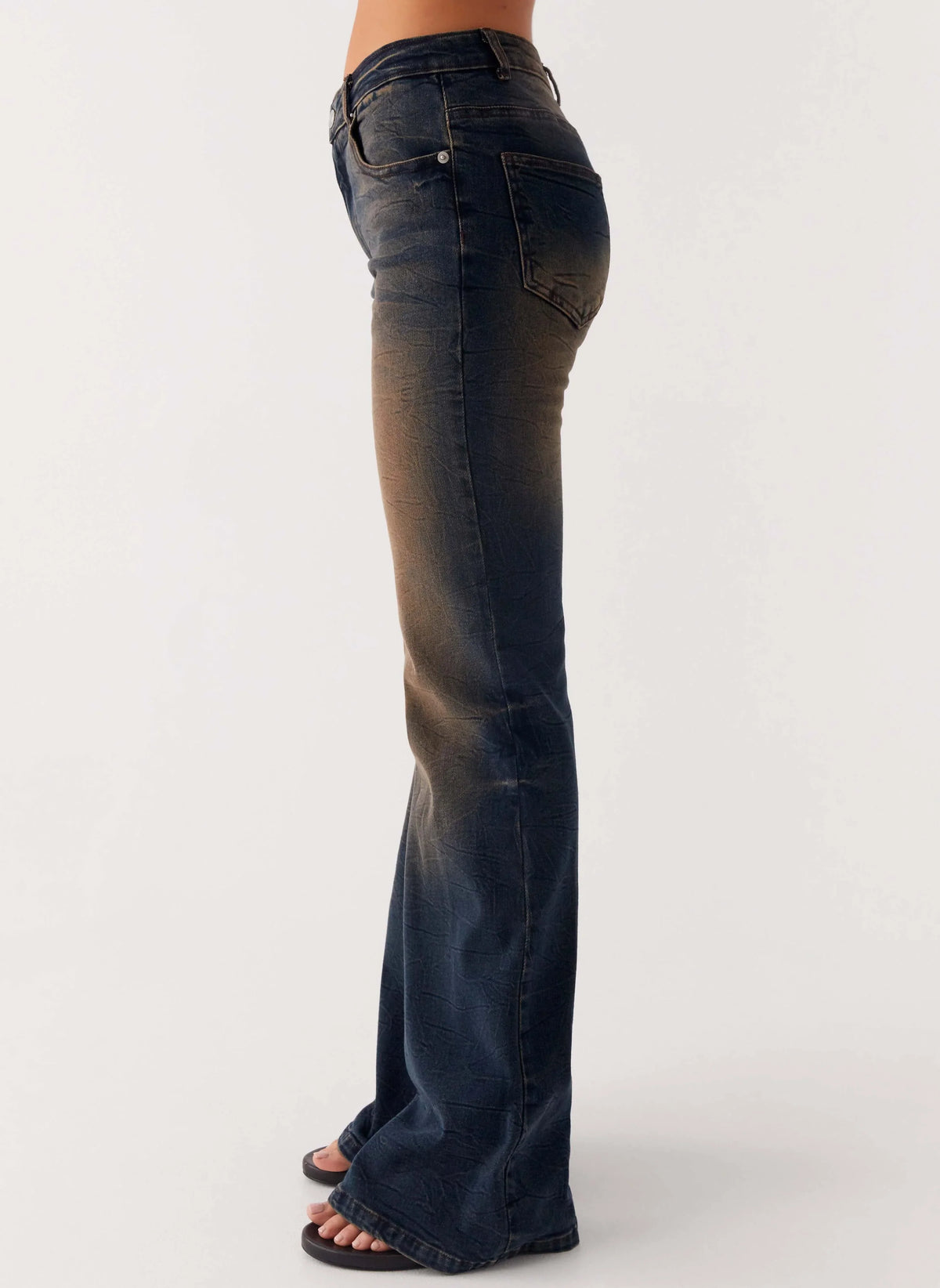 Oregon Flared Denim Jeans Dirty Black Wash