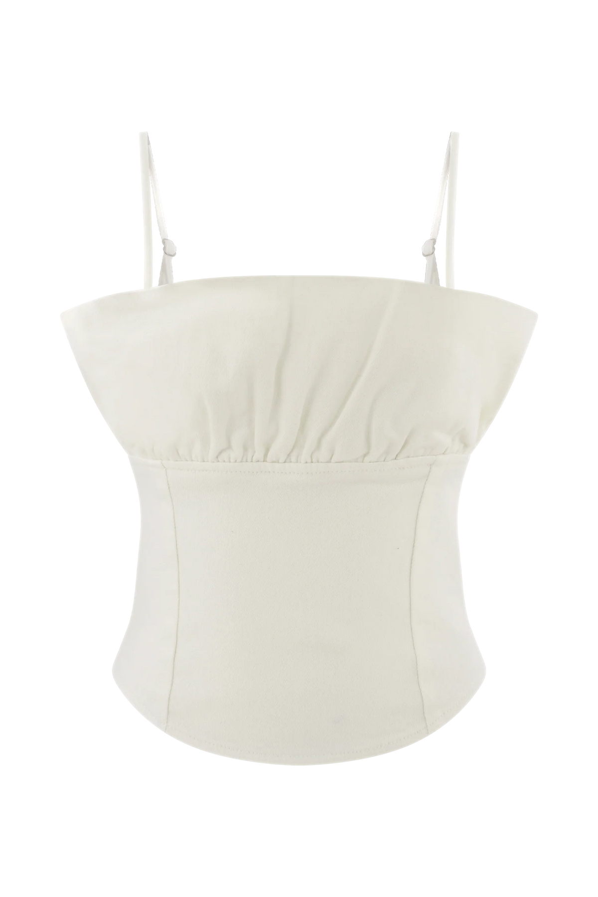 Cecilia Denim Frill Corset White