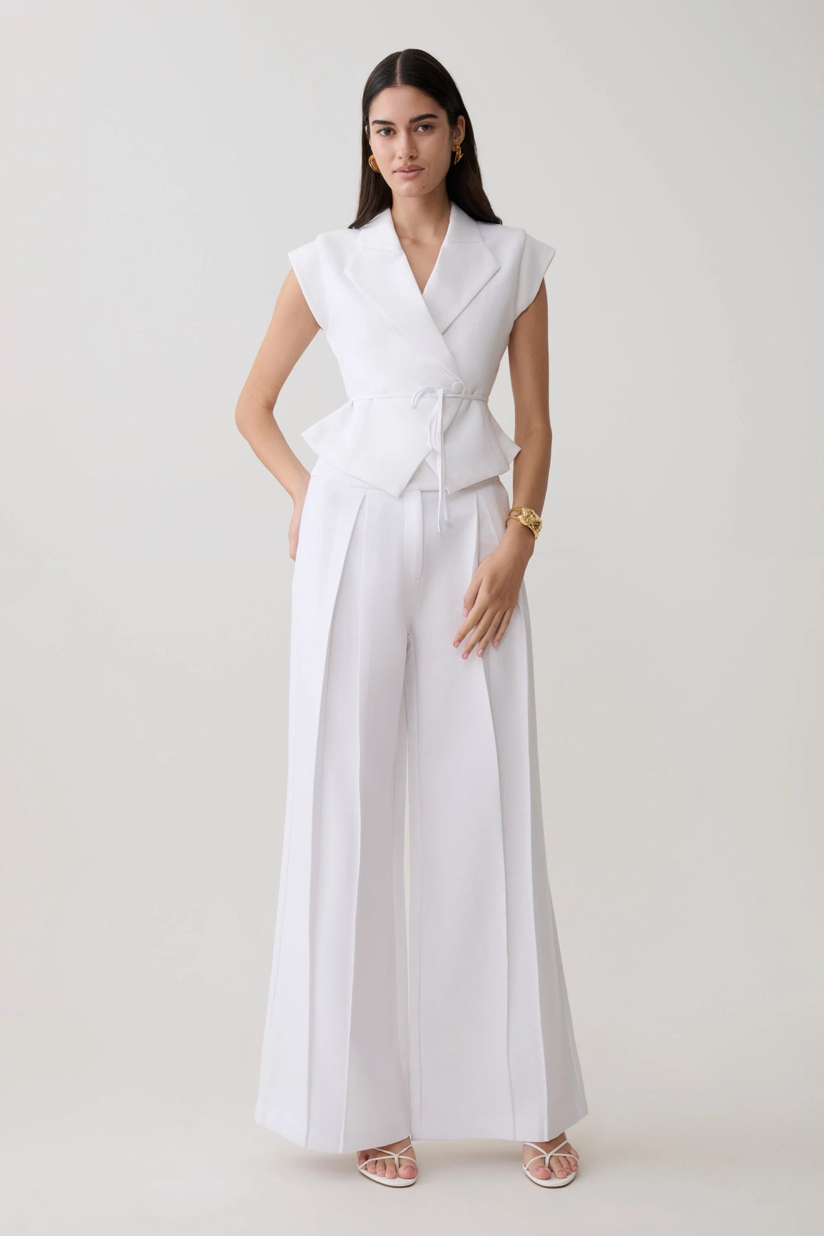 Andina Shortsleeve Linen Top White