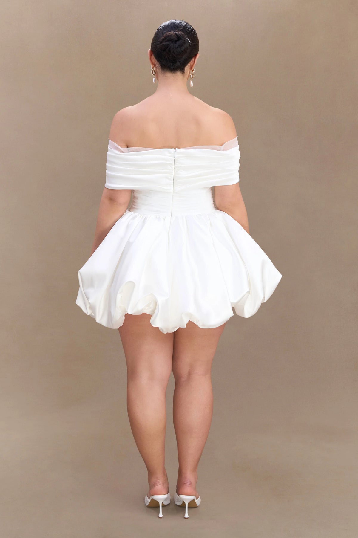 Lauretta Off Shoulder Mini Dress White