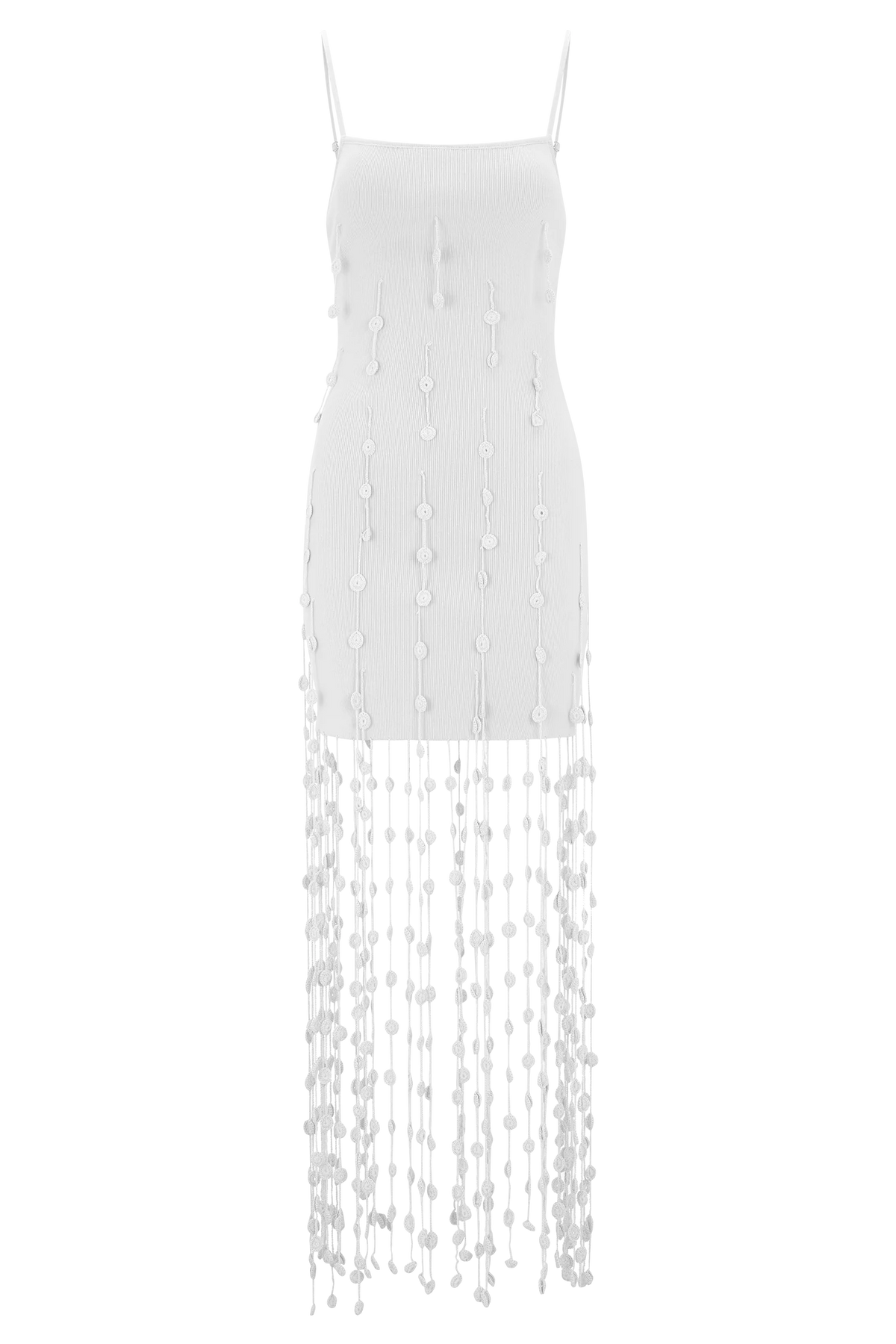 Tove Hand Knit Flower Mini Dress White