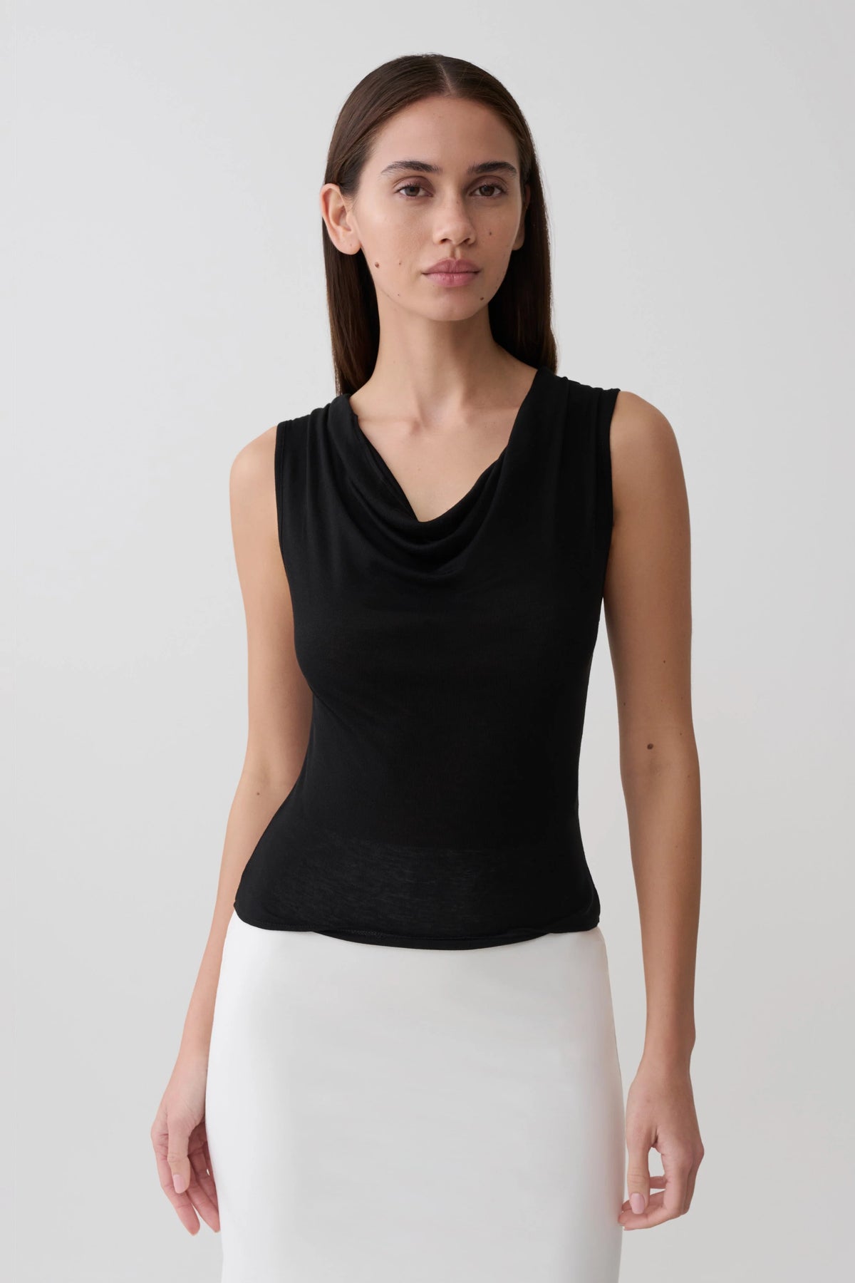 Ciaran Sleeveless Sheer Top Black