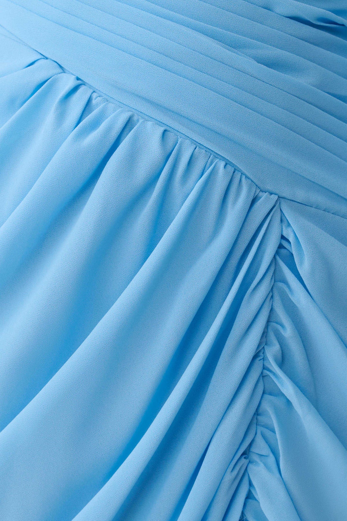 Micaela Chiffon Gathered Maxi Dress Alaskan Blue
