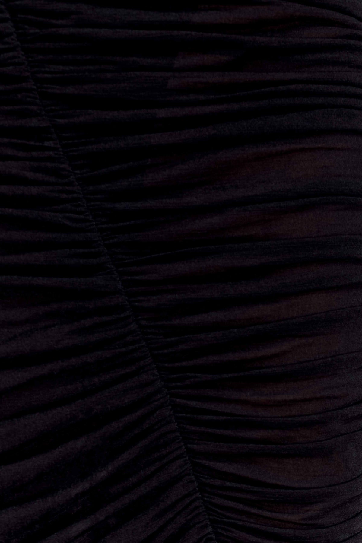 Matilda Ruched Mesh Maxi Skirt Black