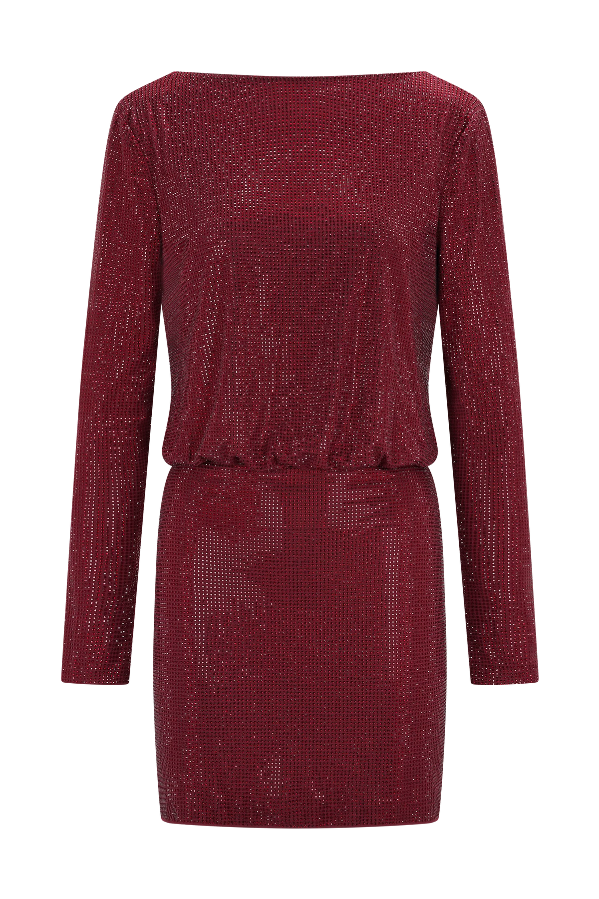 Darius Diamante Cowl Mini Dress Wine