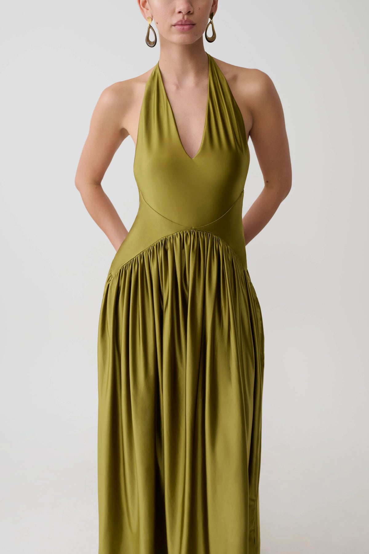 Cypress Halter Maxi Dress Olive