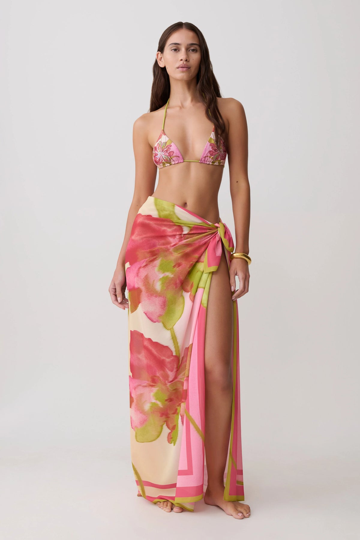 Nena Printed Sarong Camillea Flower Print
