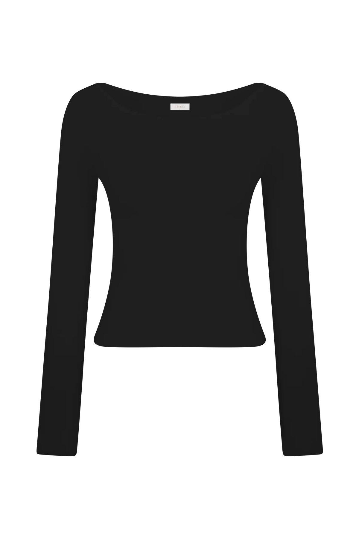Paedyn Merino Wool Ribbed Long Sleeve Top Black