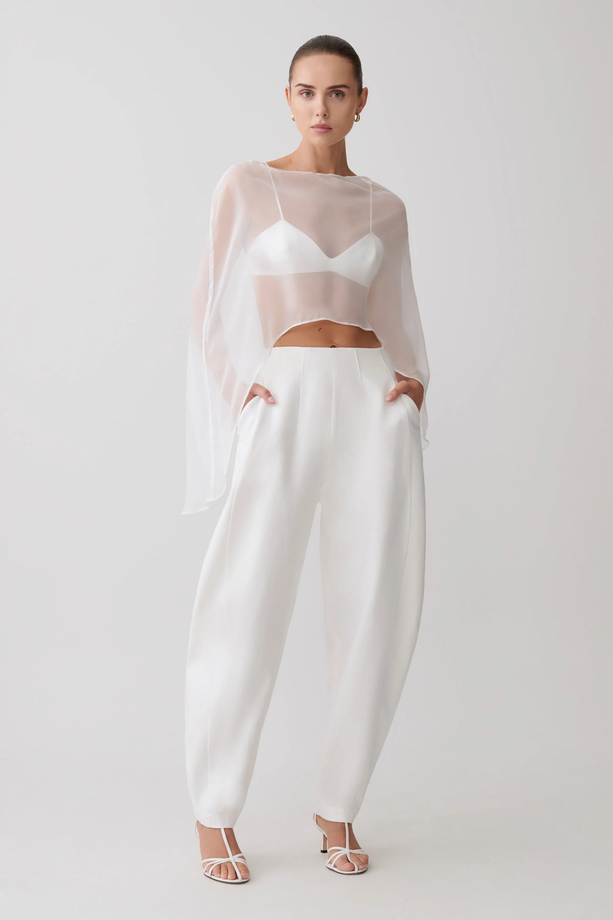 Oriana Linen Oversize Pants White