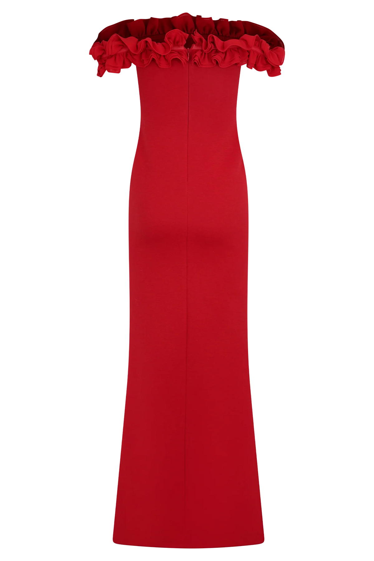 Nova Ruffle Off Shoulder Maxi Dress Ruby