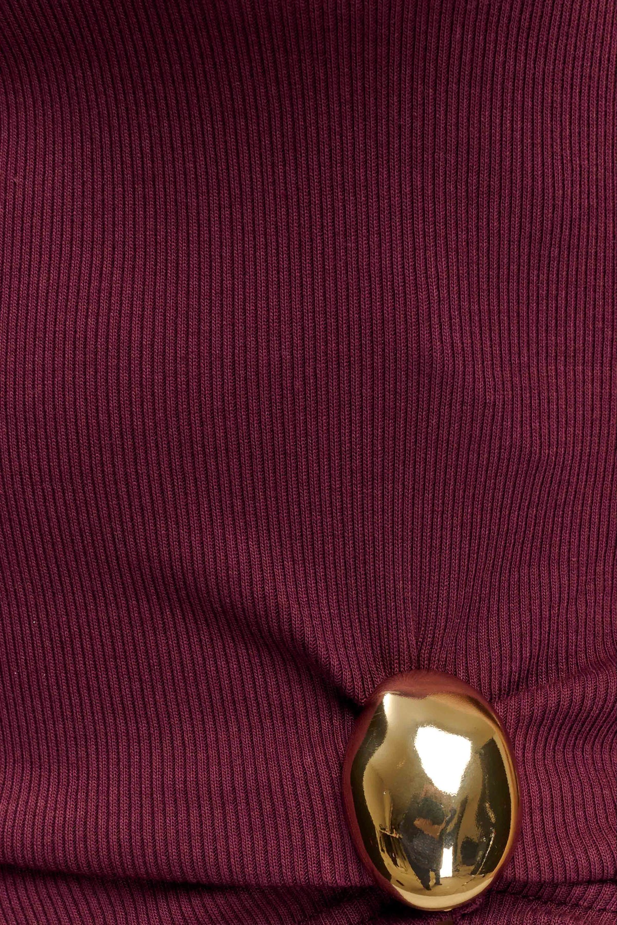 Lola Ribbed Sleeveless Top With Hardware Burgundy