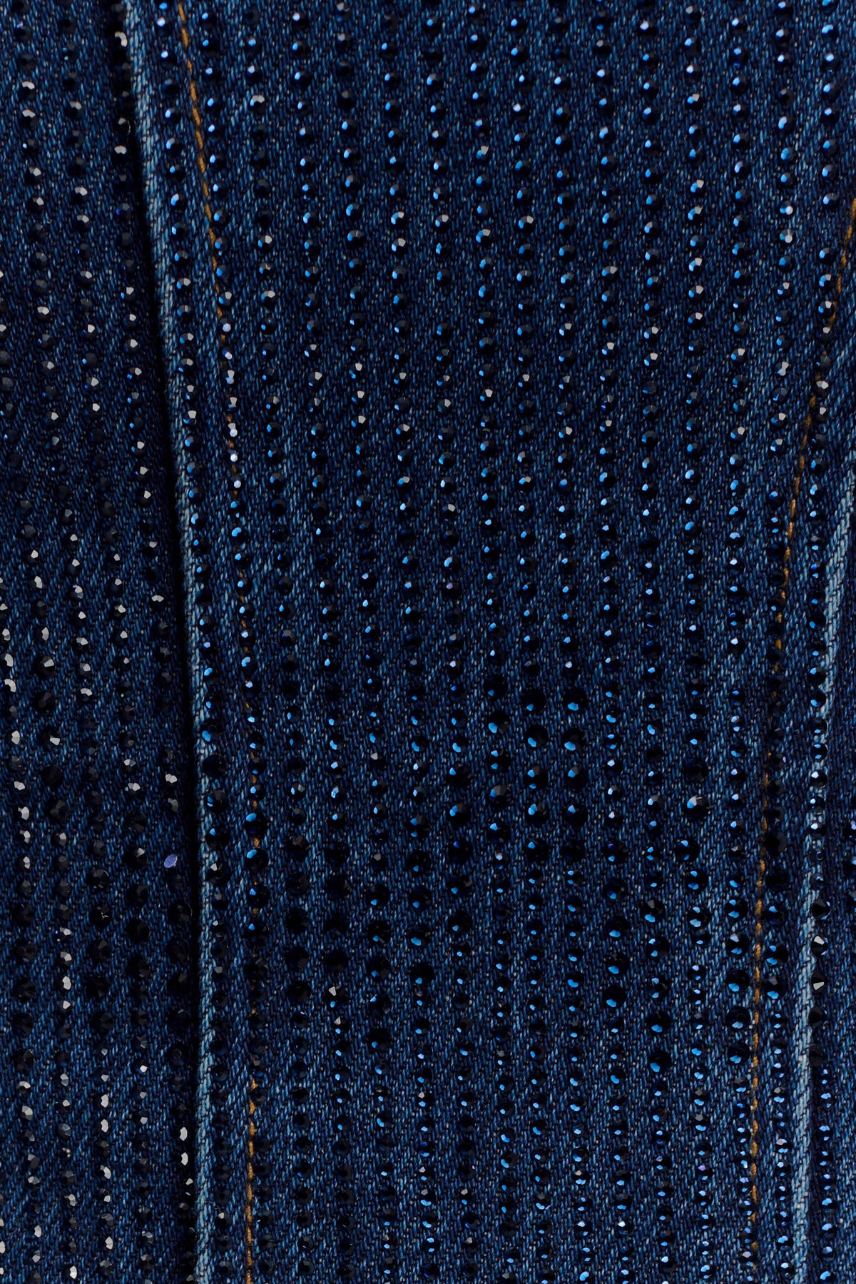 Monte Strapless Diamante Denim Corset Midnight Blue