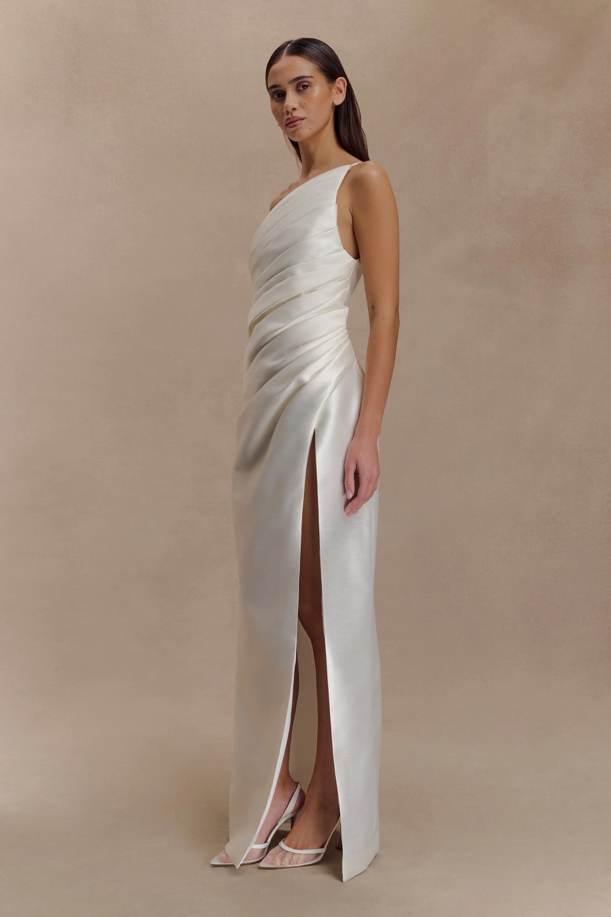 Francine One Shoulder Maxi Dress Ivory