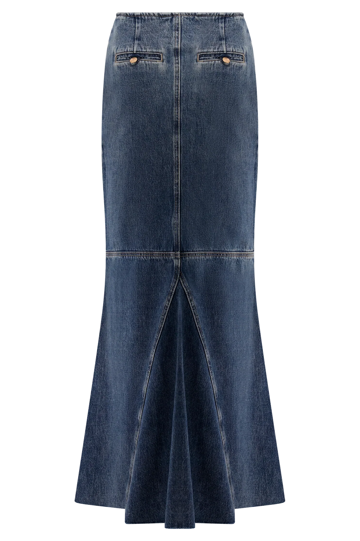 Loretta Denim Maxi Skirt Washed Dark Blue