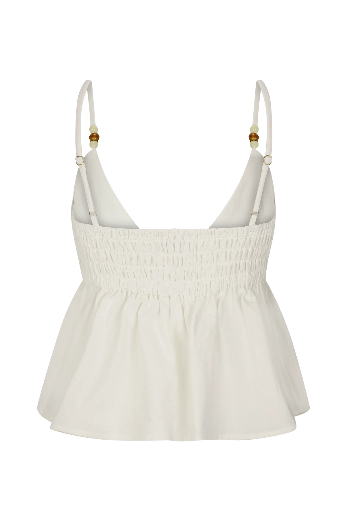 Janayia Cotton Beaded Top White