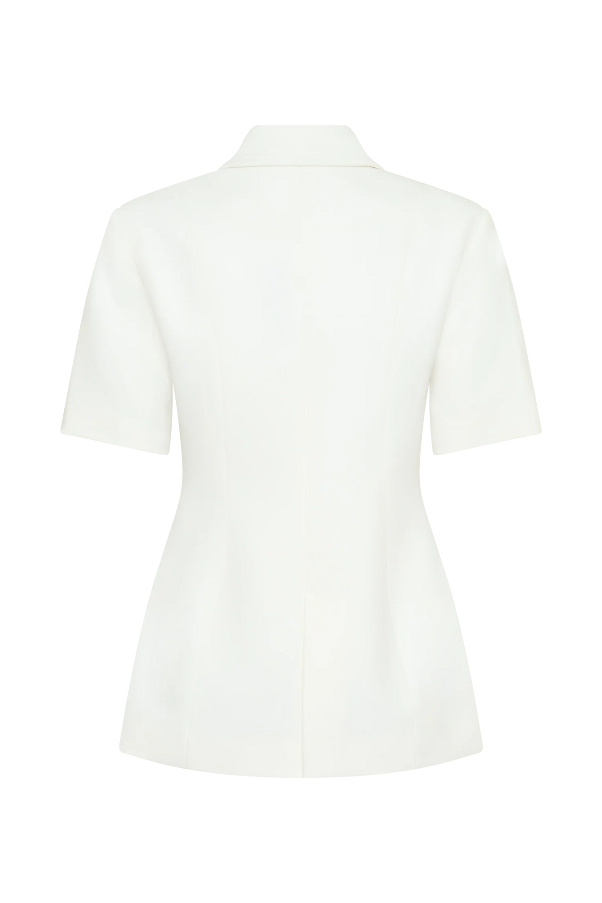 Ariella Button Up Short Sleeves Top White
