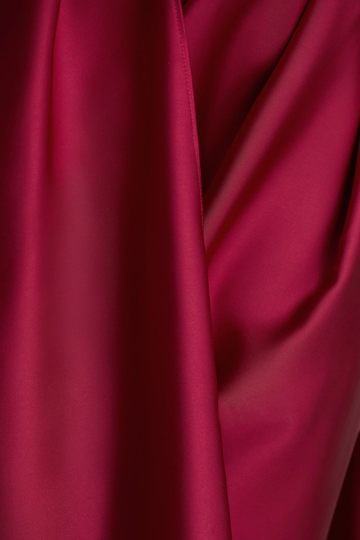 Lynette Burgundy Satin Plunge Neck Maxi Dress With Asymmetric Hem
