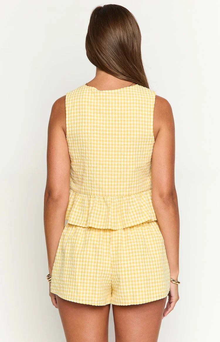 Baxter Yellow Gingham Top