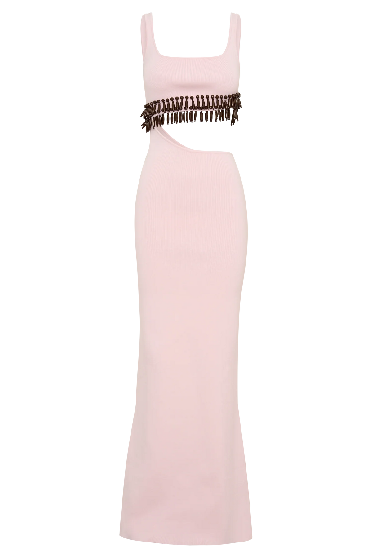 Ruvic Knit Maxi Beaded Dress Baby Pink