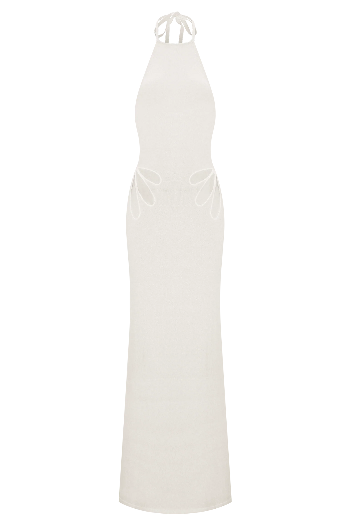 Brock Knit Halter Maxi Dress White