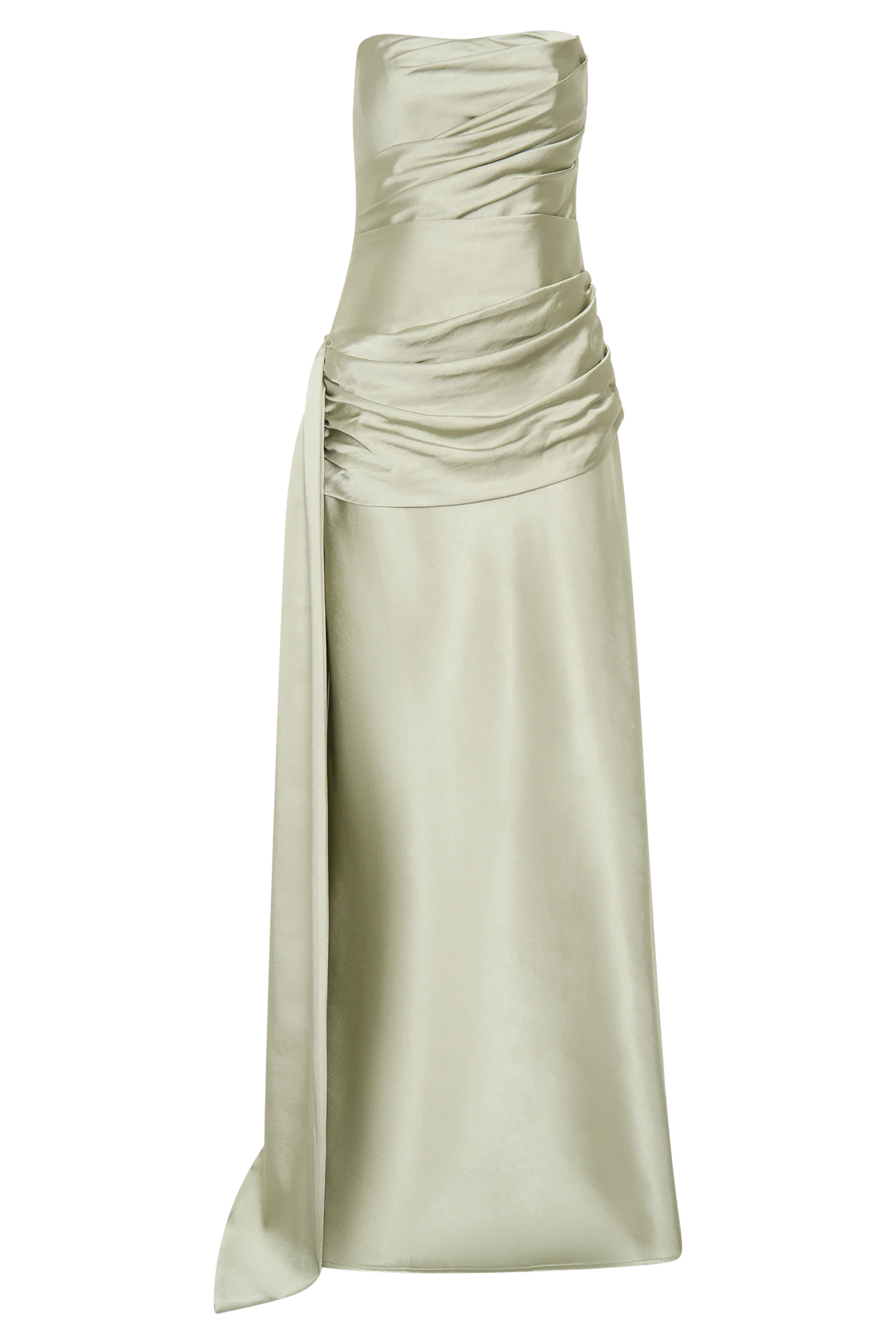 Sarah Strapless Maxi Dress With Waist Tie Sage