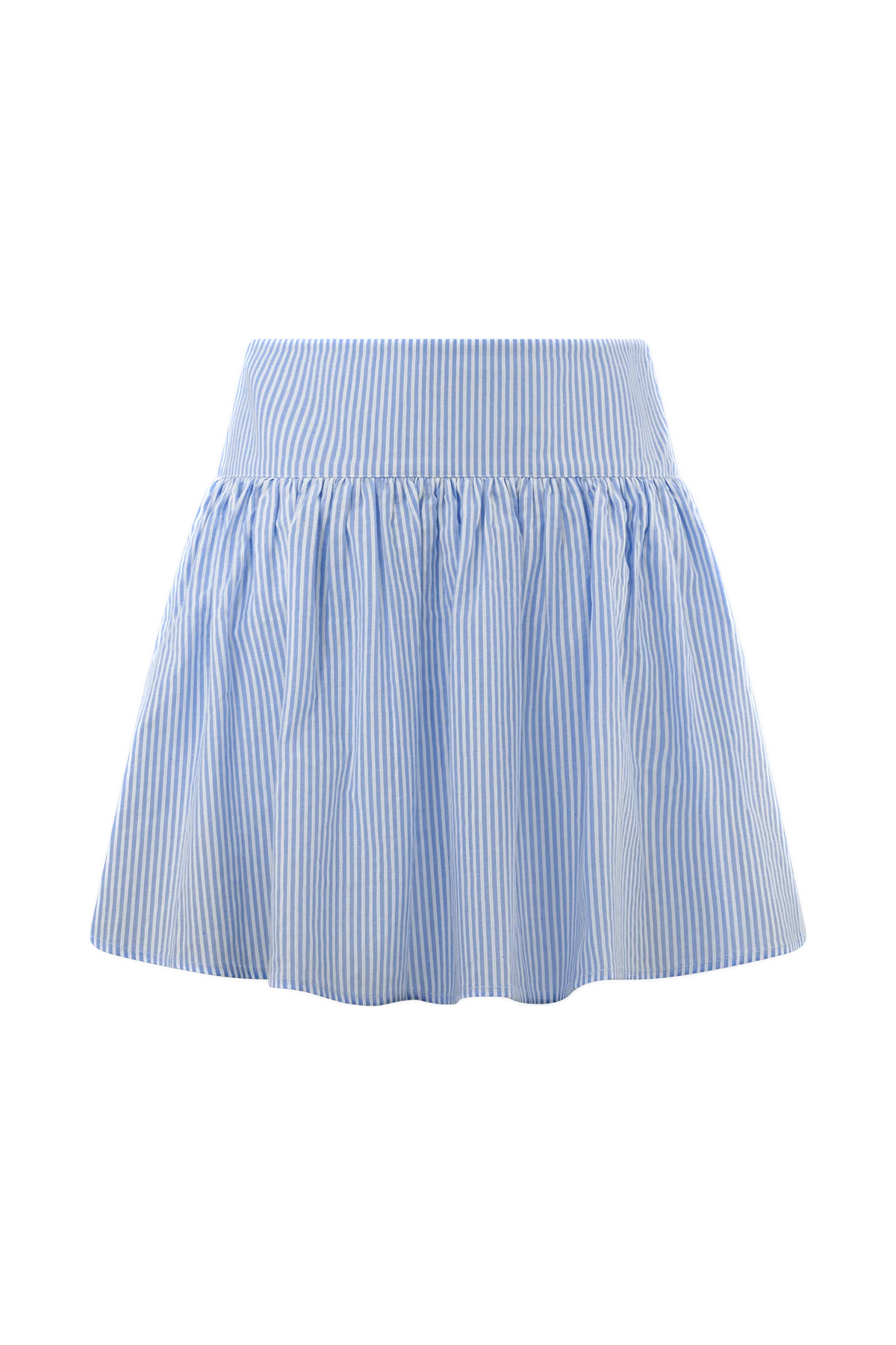 Gretel Hem Mini Skirt Blue Pinstripe