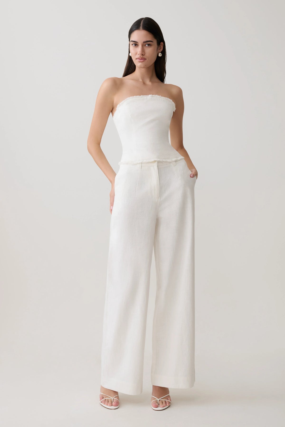 Brielle Straight Leg Pant White