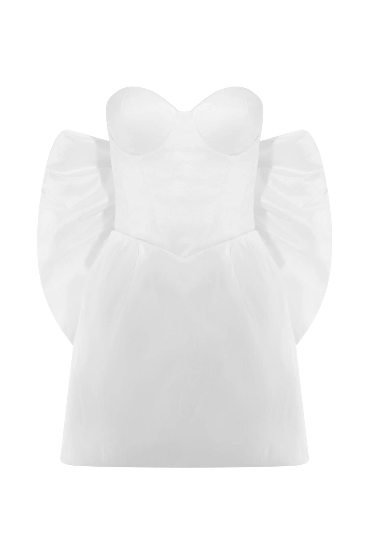 Suzette Taffeta Bow Mini Dress White