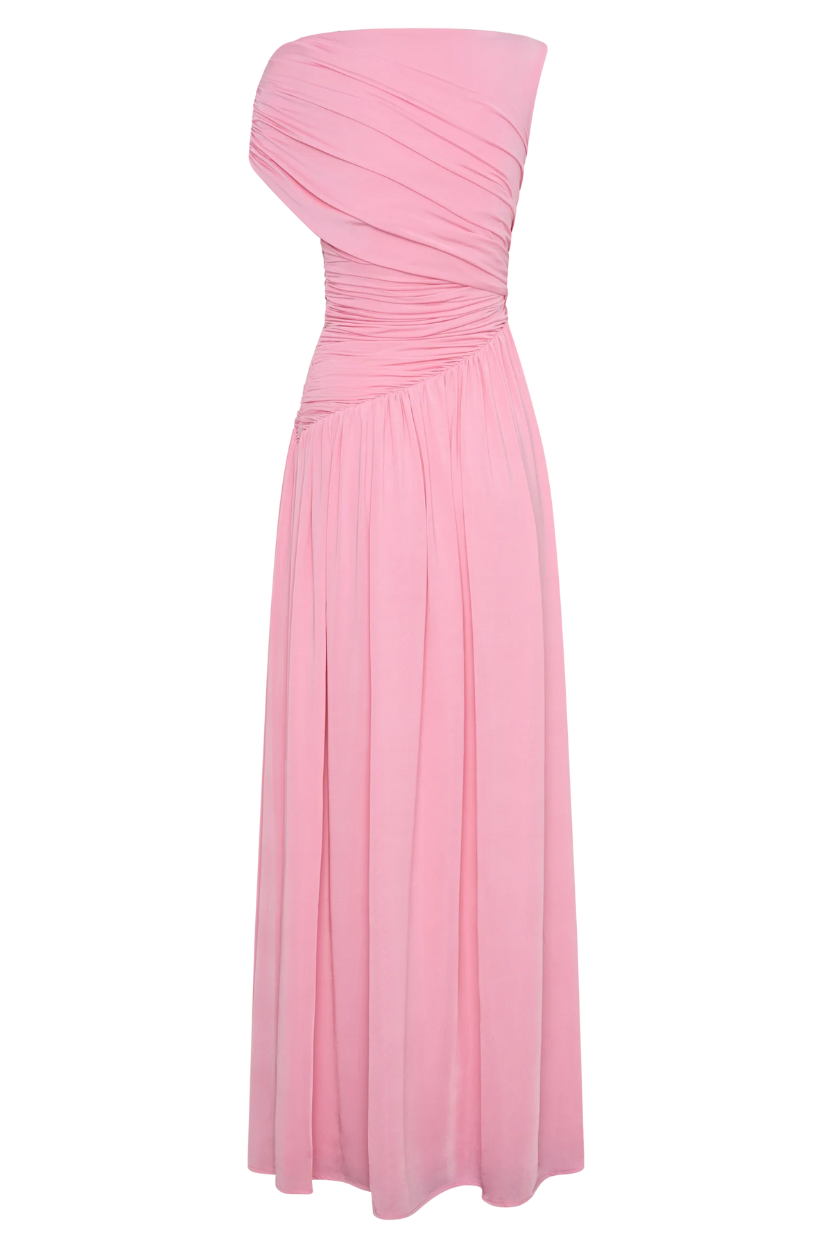 Ayeshya Slinky Asymmetric Maxi Dress Candy Pink