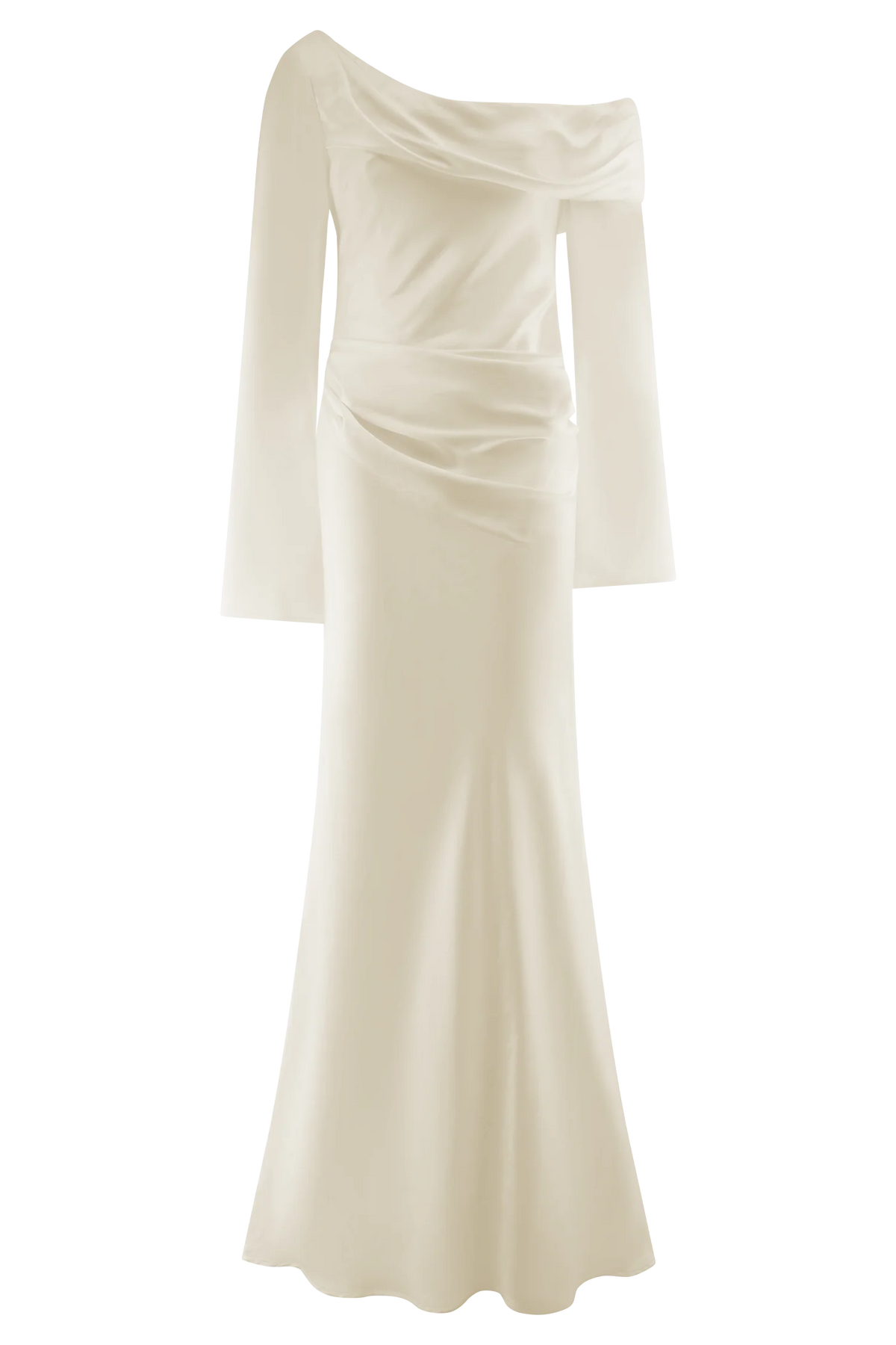 Iris Long Sleeve Satin Maxi Dress Blush Gold