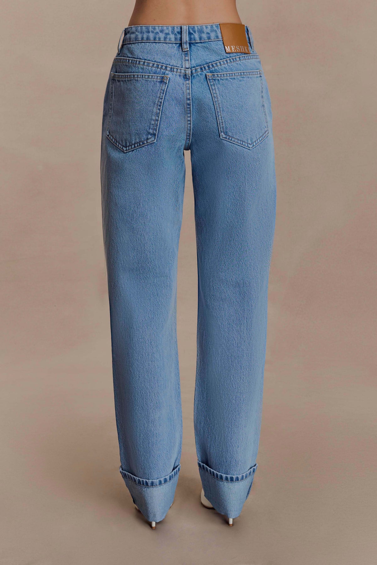 Kirralee Straight Leg Cuffed Jeans Classic Blue