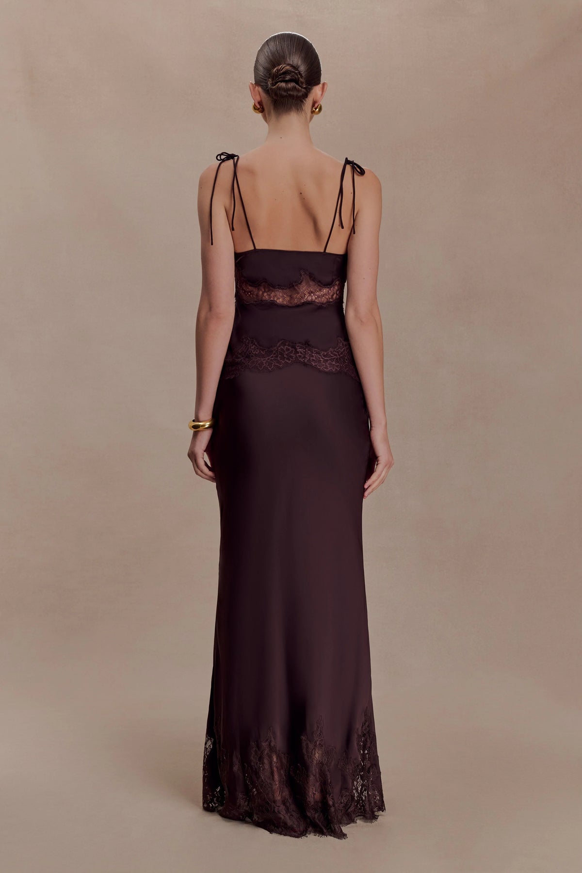 Nina Satin And Lace Camisole Chocolate