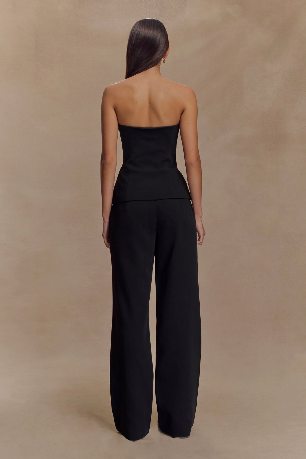 Lindie Strapless Suiting Top Black