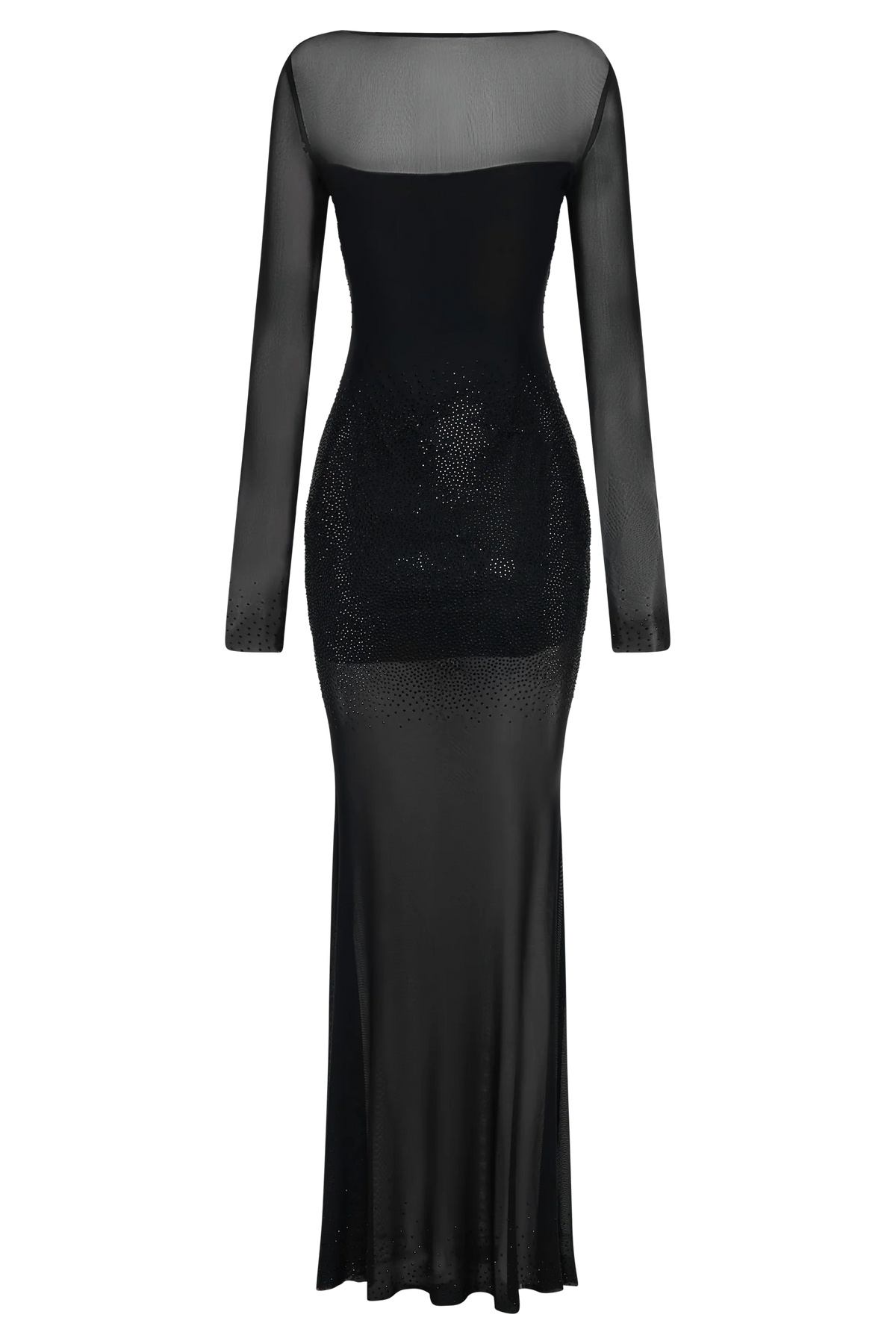 Lior Mesh Maxi Dress With Hotfix Black