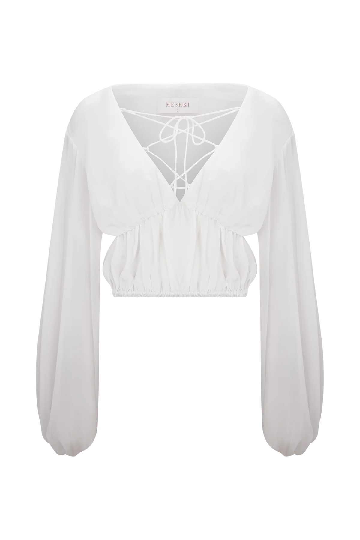 Carlie Chiffon Cross Tie Top Ivory