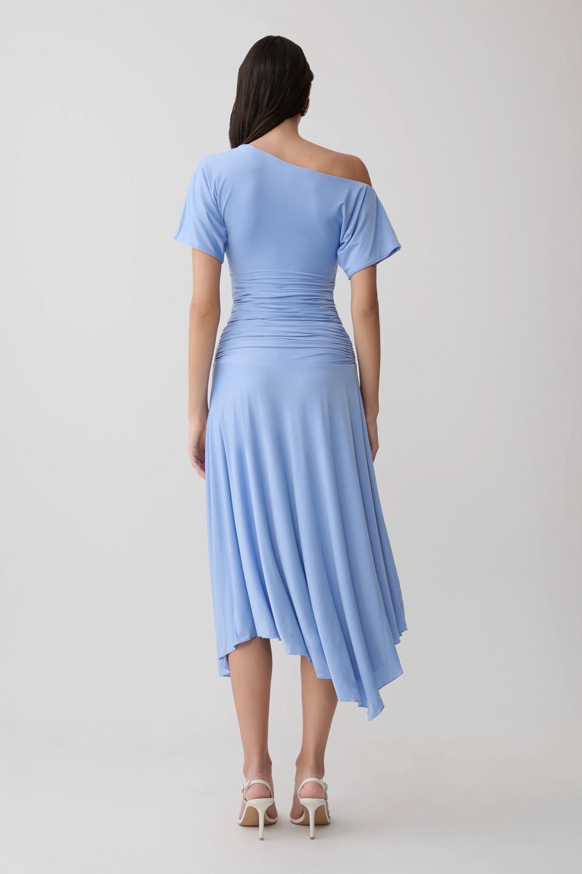 Luu Off Shoulder Slinky Top Sea Blue