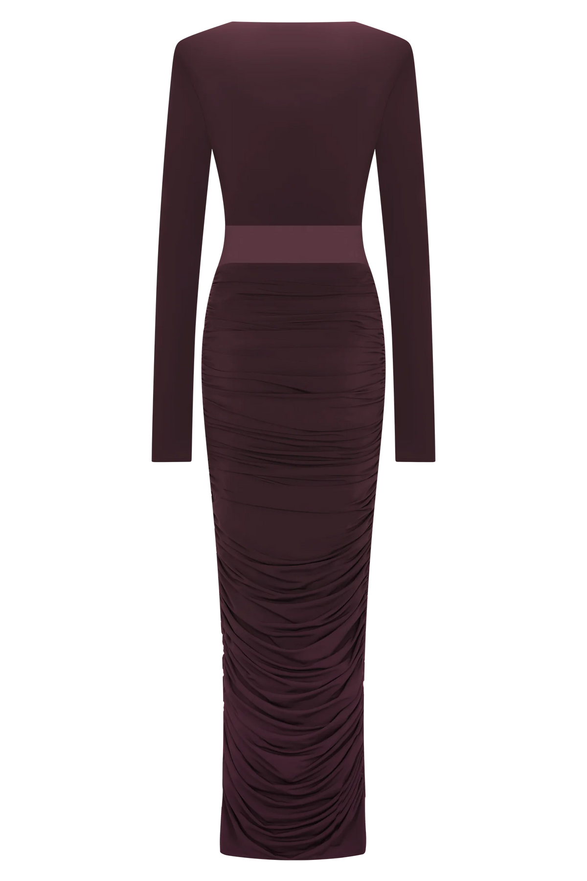 Louanne Slinky Long Sleeve Maxi Dress Burgundy