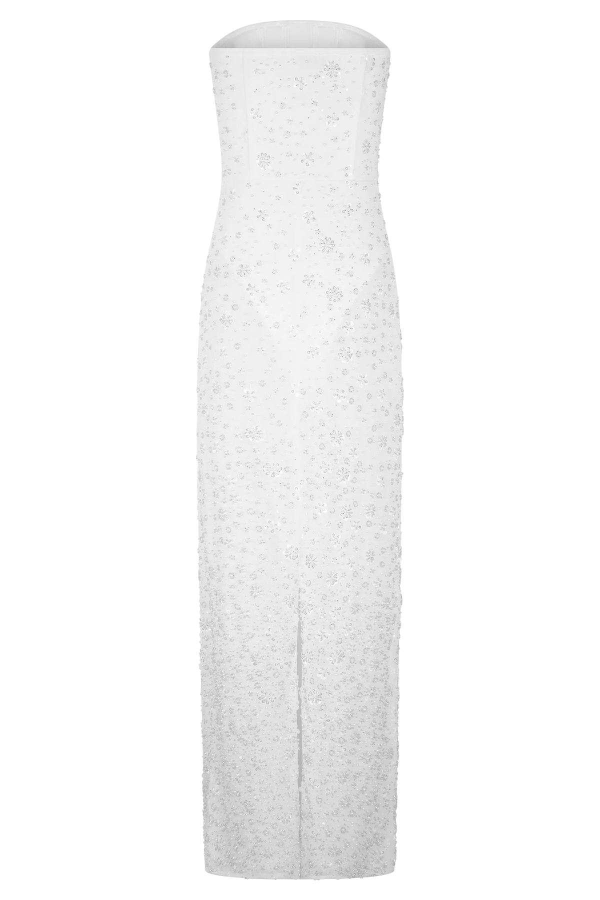 Gemma Strapless Embellished Maxi Dress Ivory