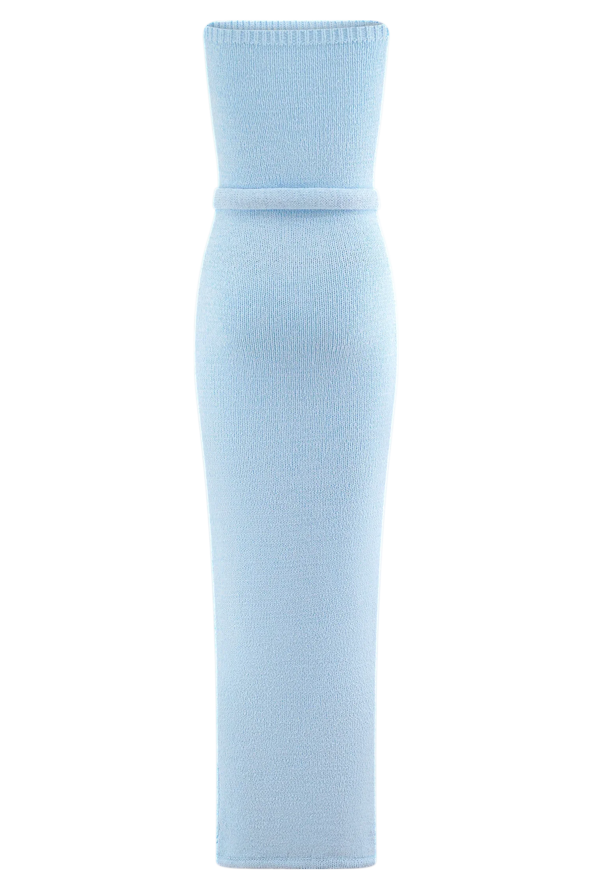 Andrea Strapless Knit Maxi Dress Light Blue