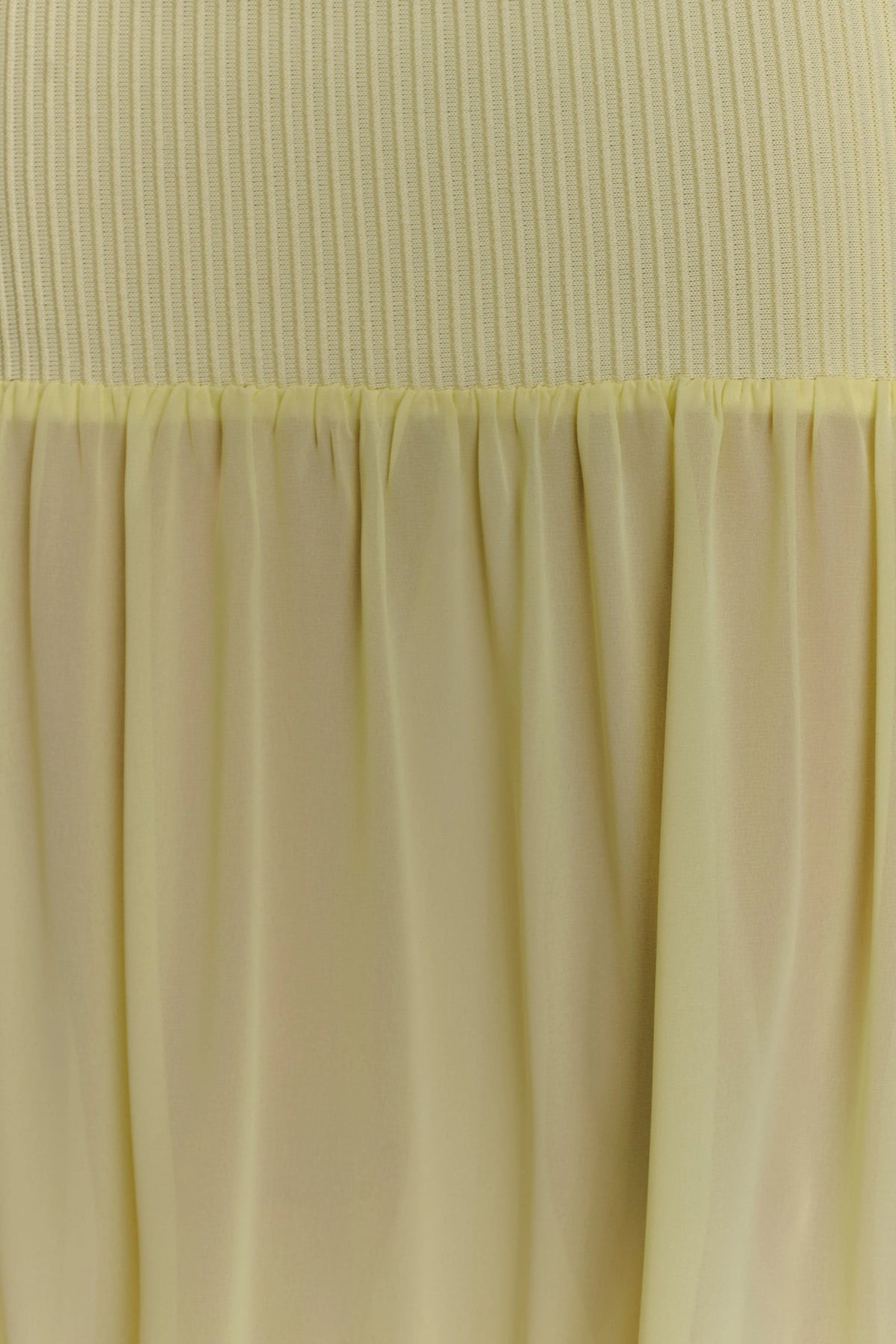 Haille Knit Chiffon Maxi Dress Lemon