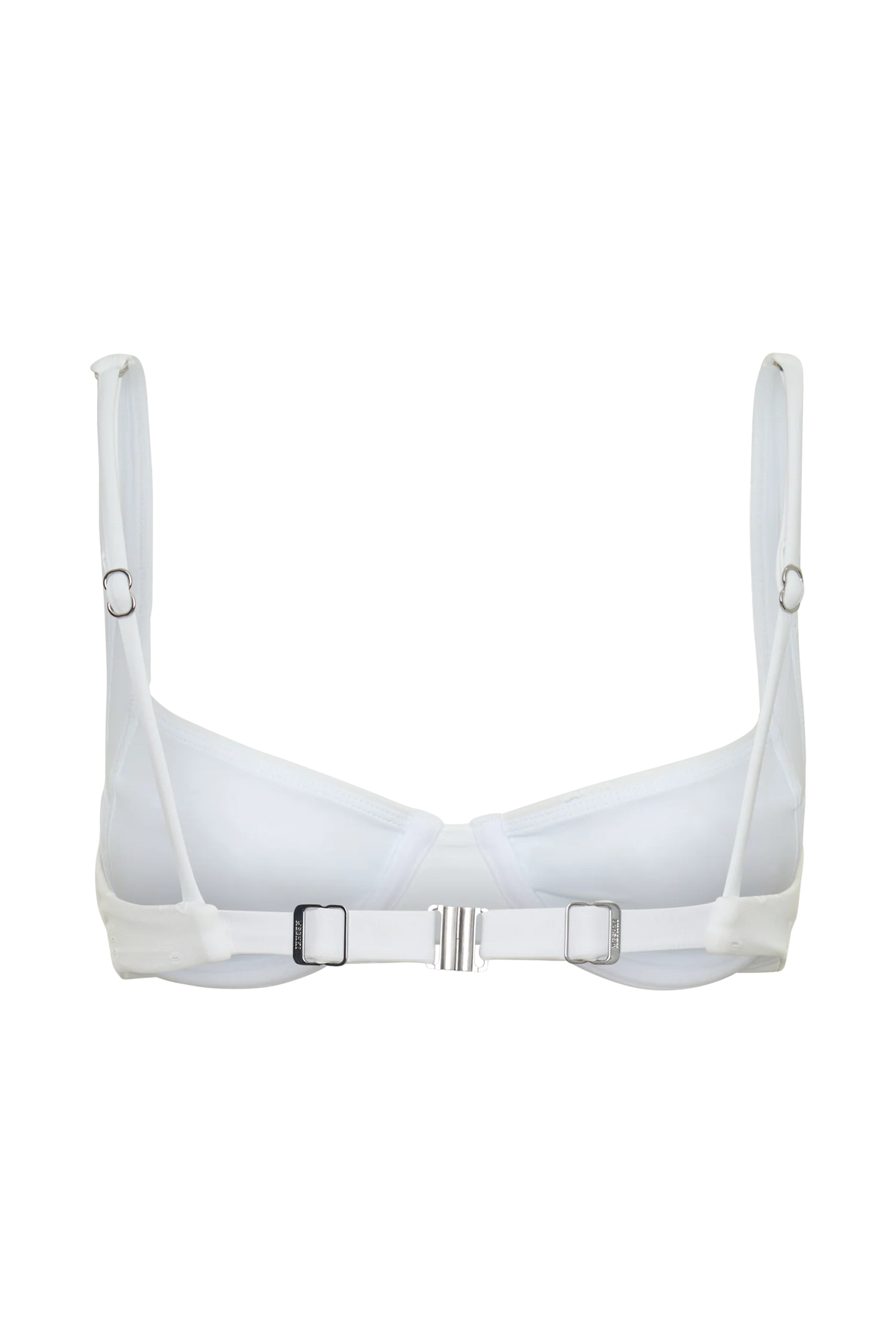 Abra Underwire Apex Bikini Top White Textured Fabric