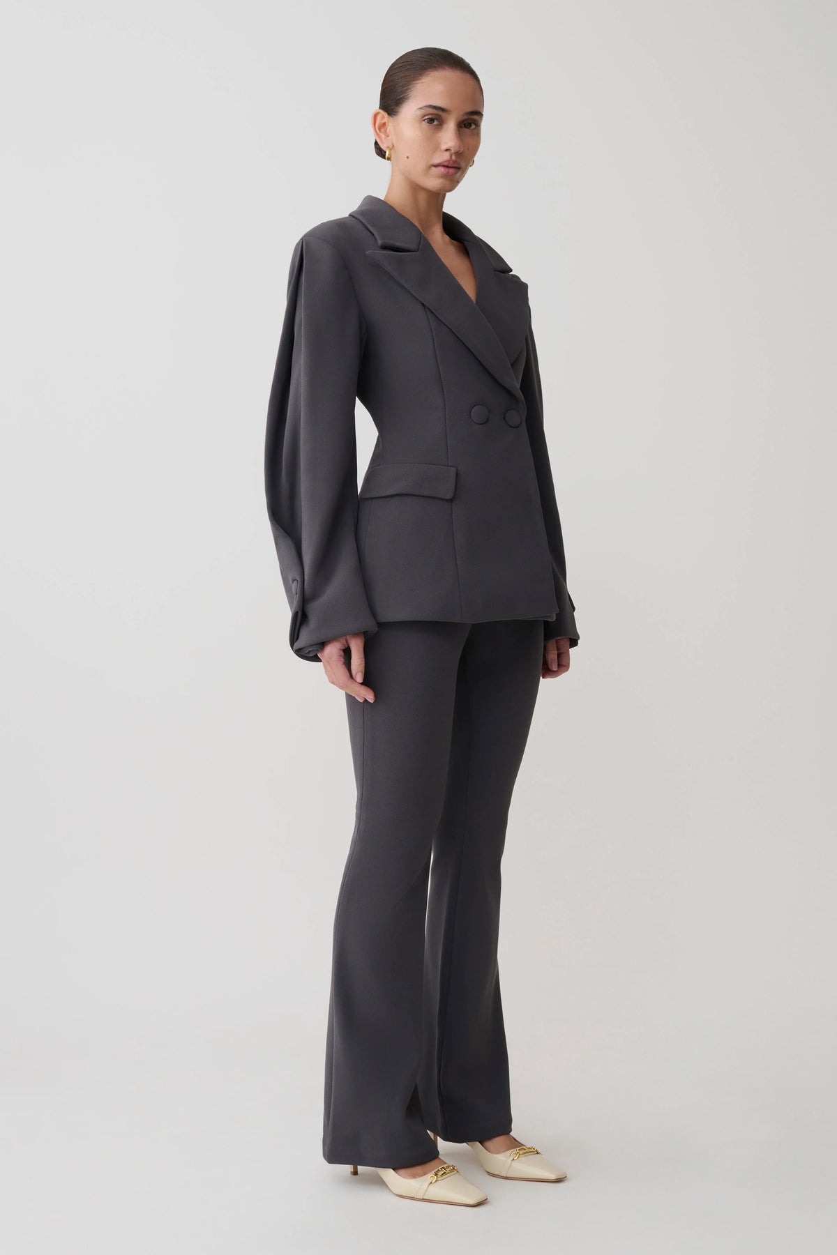 Wesley Structured Blazer Charcoal Shadow