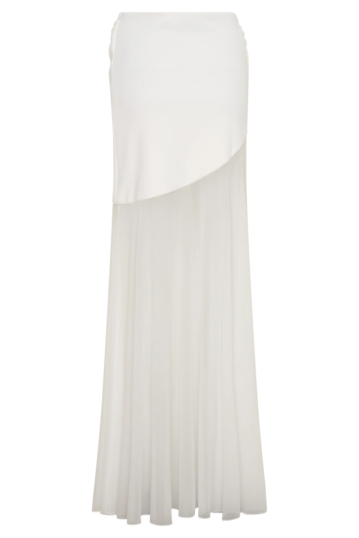 Portia Scuba And Mesh Maxi Skirt White