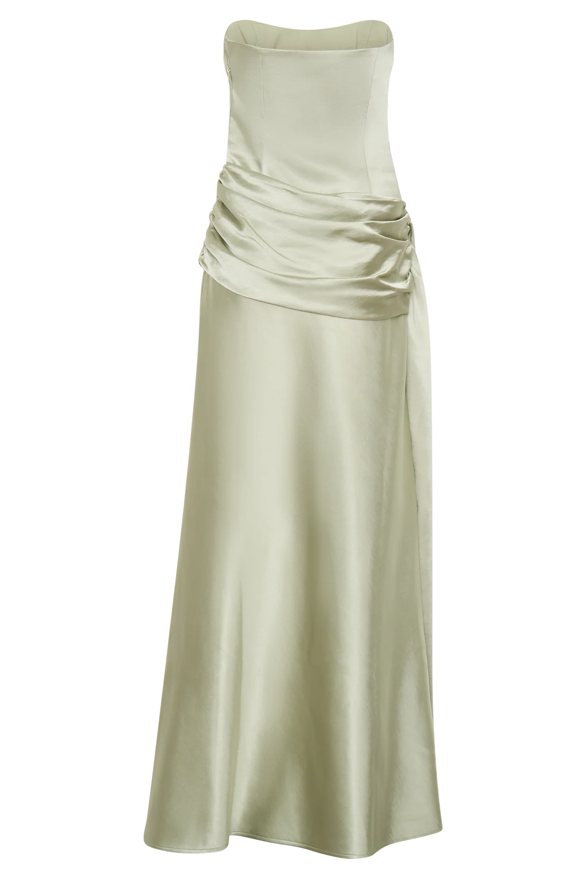 Sarah Strapless Maxi Dress With Waist Tie Sage