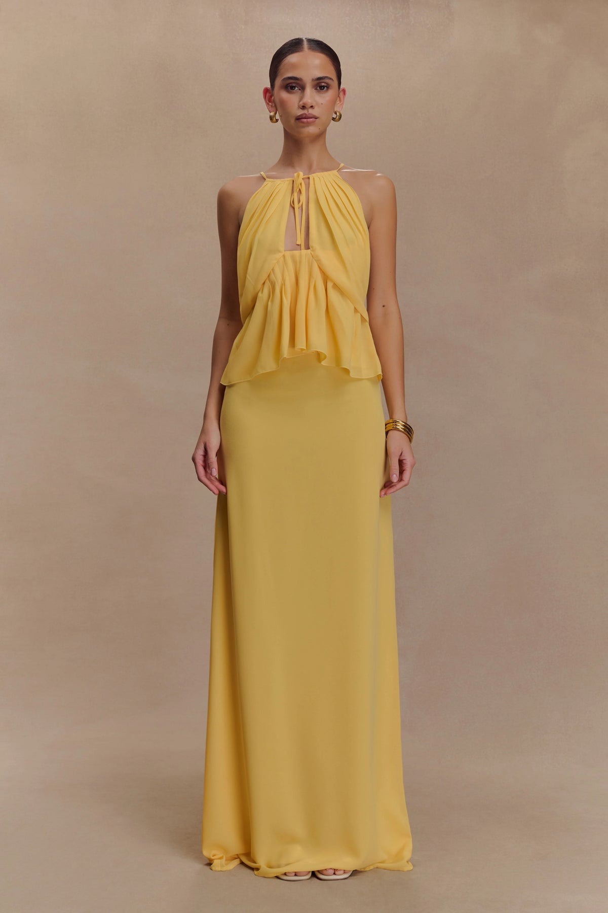 Korra Chiffon Halter Top Butterscotch